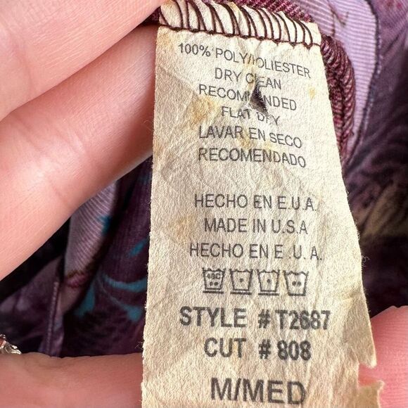 Vintage Y2K Miss Me Boho Floral Fairycore Dress Women Medium Flutter Sleeve Glam - Picture 7 of 10